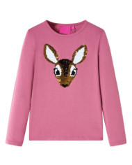 T-shirt enfants à manches longues framboise 92 | Mobilier & Déco