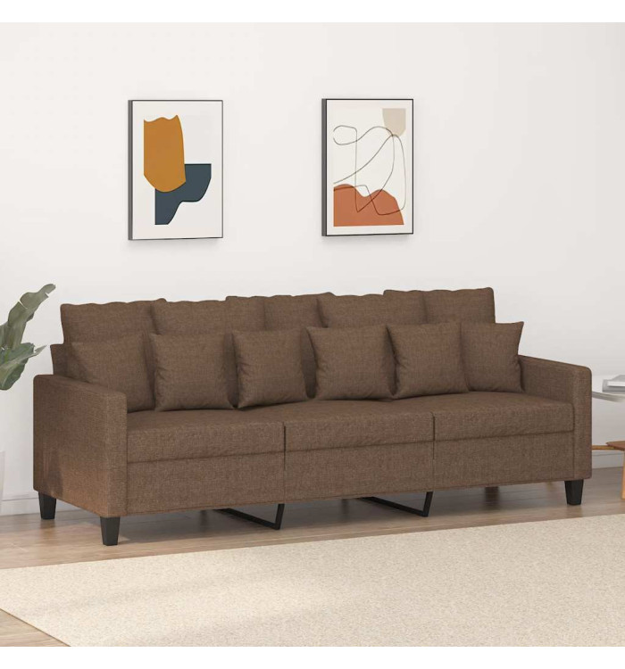 Canapé à 3 places Marron 180 cm Tissu | Mobilier & Déco