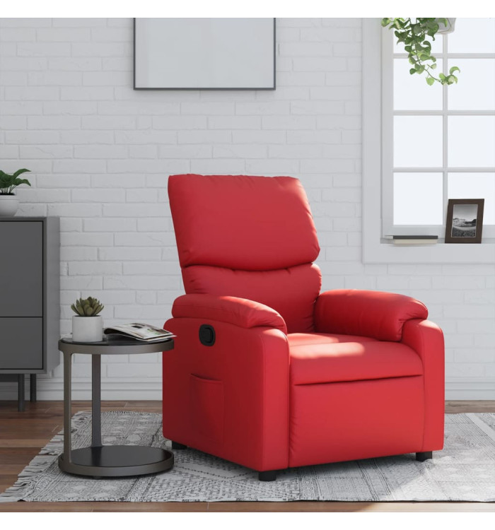 Fauteuil inclinable Rouge Similicuir | Mobilier & Déco