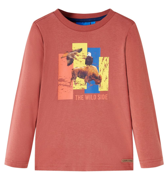 T-shirt enfants à manches longues henné 116 | Mobilier & Déco