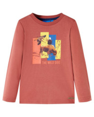 T-shirt enfants à manches longues henné 116 | Mobilier & Déco