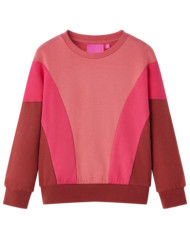 Sweat-shirt enfants bloc de couleurs rose et henné 128 | Mobilier & Déco