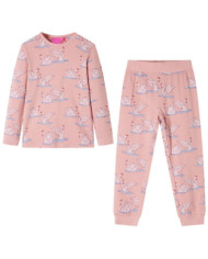 Pyjamas enfants à manches longues rose clair 128 | Mobilier & Déco
