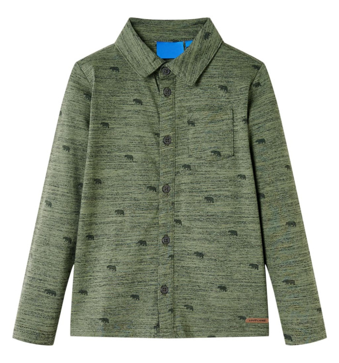 Chemise pour enfants kaki mélangé 104 | Mobilier & Déco