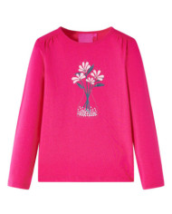 T-shirt enfants à manches longues rose vif 92 | Mobilier & Déco