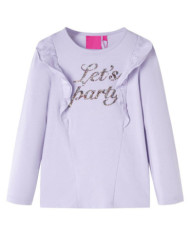 T-shirt enfants à manches longues lilas clair 92 | Mobilier & Déco