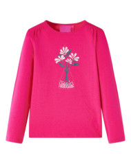 T-shirt enfants à manches longues rose vif 116 | Mobilier & Déco