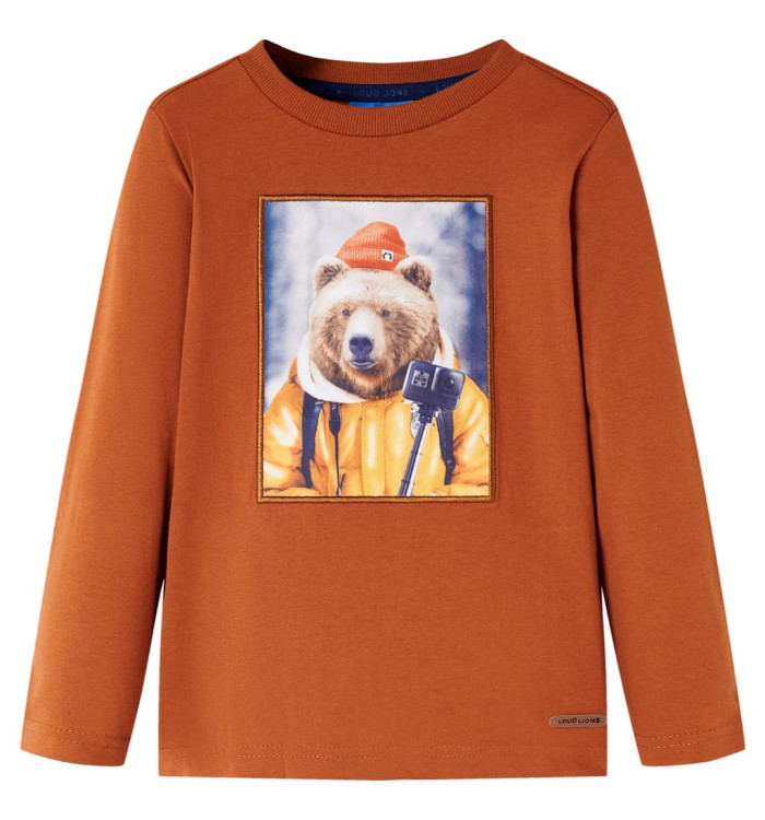 T-shirt enfants à manches longues orange brûlé 92 | Mobilier & Déco