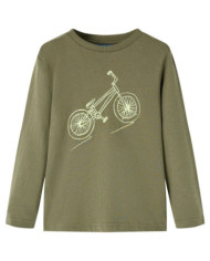 T-shirt enfants à manches longues kaki 116 | Mobilier & Déco