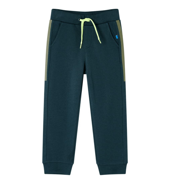 Pantalon de survêtement enfants avec cordon de serrage vert mousse 128 | Mobilier & Déco