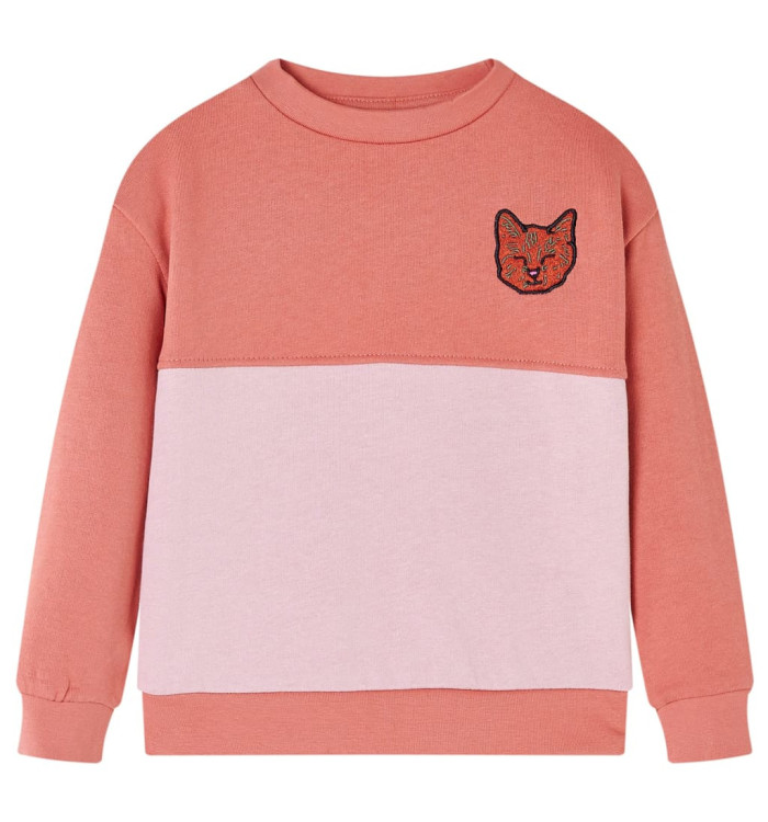 Sweat-shirt enfants bloc de couleurs rose 140 | Mobilier & Déco