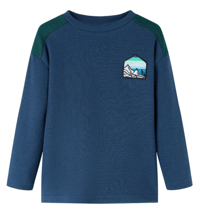 Sweatshirt gaufré pour enfants bleu marine 92 | Mobilier & Déco