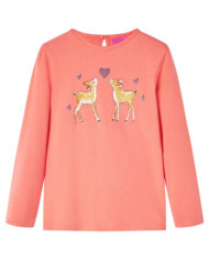 T-shirt enfants à manches longues corail 140 | Mobilier & Déco