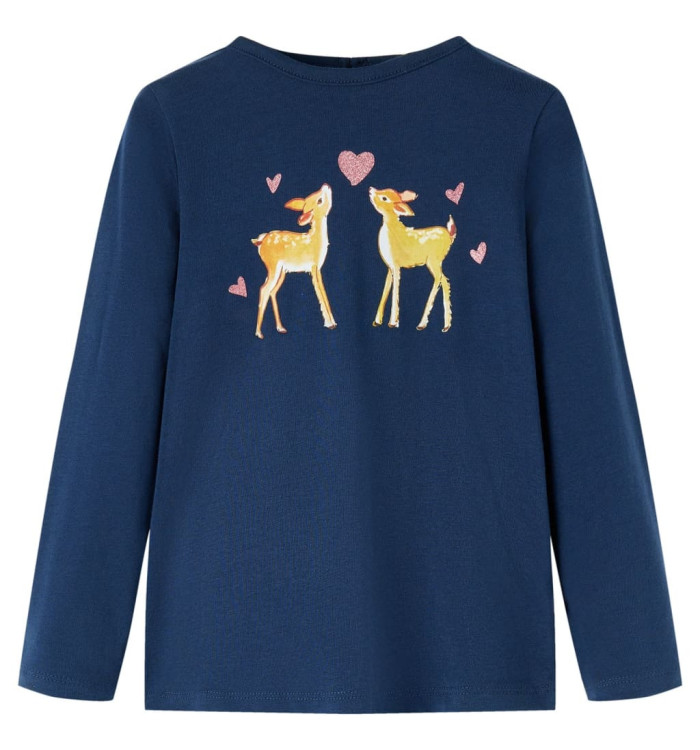 T-shirt enfants à manches longues bleu marine 92 | Mobilier & Déco