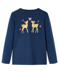 T-shirt enfants à manches longues bleu marine 92 | Mobilier & Déco