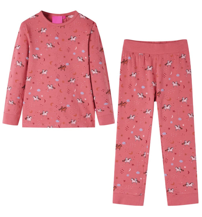 Pyjamas enfants manches longues rose ancien 116 | Mobilier & Déco