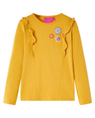 T-shirt enfants à manches longues ocre foncé 128 | Mobilier & Déco