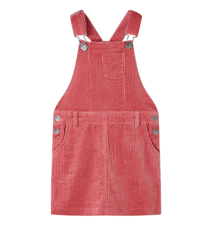Robe salopette pour enfants velours côtelé rose 128 | Mobilier & Déco