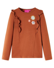T-shirt enfants à manches longues cognac 104 | Mobilier & Déco