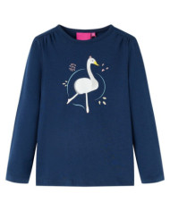 T-shirt enfants à manches longues bleu marine 116 | Mobilier & Déco