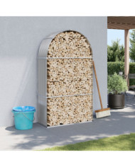 Porte-bûches gris clair 120x45x210 cm acier galvanisé | Mobilier & Déco