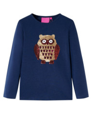 T-shirt enfants à manches longues bleu marine 116 | Mobilier & Déco