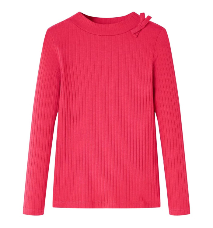 T-shirt enfants à manches longues rose vif 128 | Mobilier & Déco