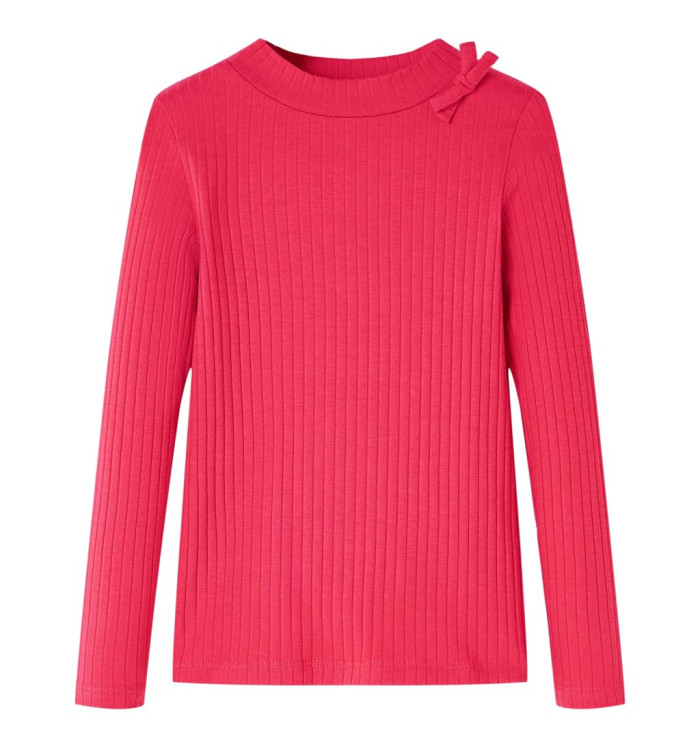 T-shirt enfants à manches longues rose vif 104 | Mobilier & Déco