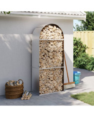 Porte-bûches argenté 80x45x190 cm acier galvanisé | Mobilier & Déco