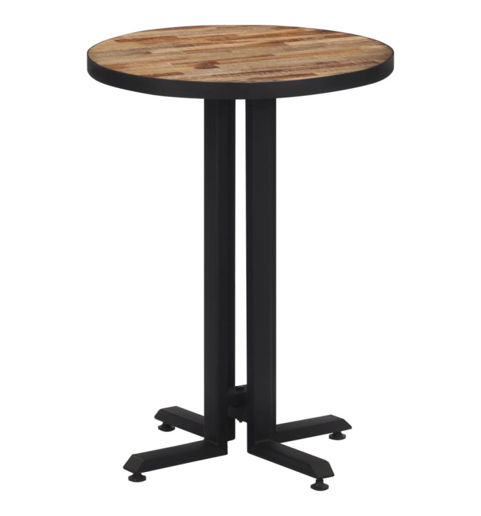 Table de bistro ronde Ø55x76 cm teck de récupération massif | Mobilier & Déco