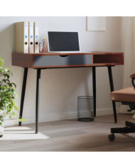 Bureau d'ordinateur avec tiroir marron 110x50x75 cm | Mobilier & Déco