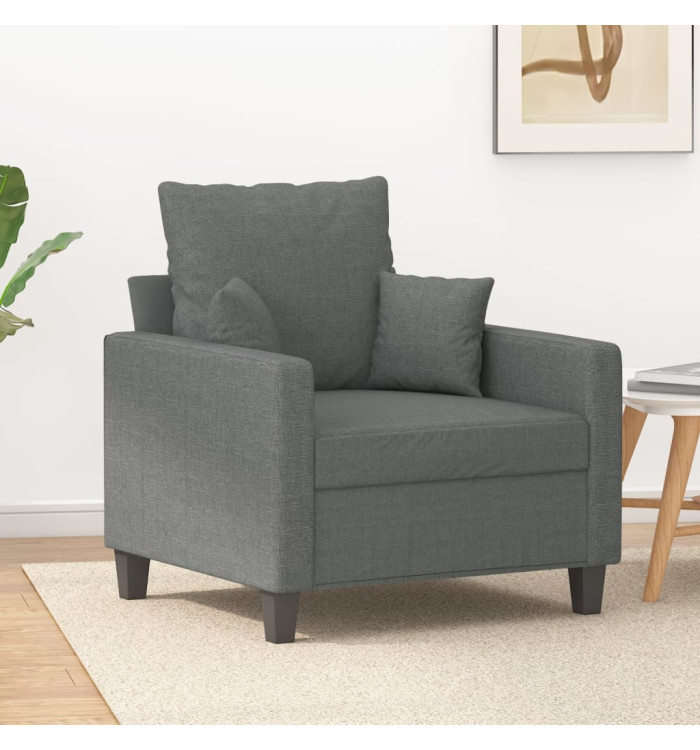 Fauteuil Gris foncé 60 cm Tissu | Mobilier & Déco