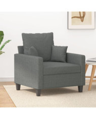 Fauteuil Gris foncé 60 cm Tissu | Mobilier & Déco