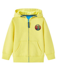 Sweat-shirt à capuche et fermeture éclair pour enfants jaune clair 140 | Mobilier & Déco