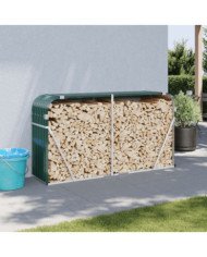 Porte-bûches vert 180x45x100 cm acier galvanisé | Mobilier & Déco
