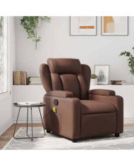 Fauteuil de massage inclinable Marron Similicuir | Mobilier & Déco