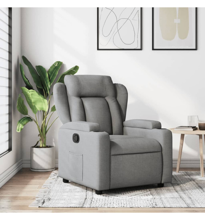 Fauteuil inclinable Gris clair Tissu | Mobilier & Déco