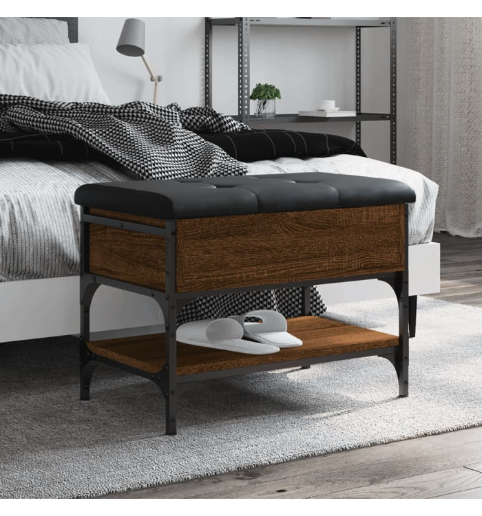 Banc à chaussures chêne marron 62x42x45 cm bois d'ingénierie | Mobilier & Déco