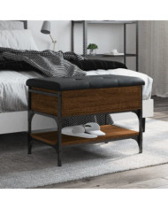 Banc à chaussures chêne marron 62x42x45 cm bois d'ingénierie | Mobilier & Déco