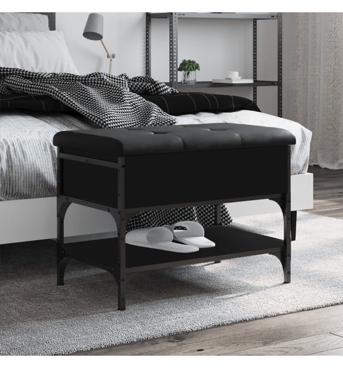Banc à chaussures noir 62x42x45 cm bois d'ingénierie | Mobilier & Déco