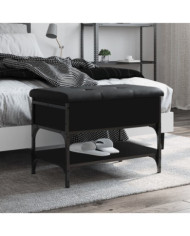 Banc à chaussures noir 62x42x45 cm bois d'ingénierie | Mobilier & Déco