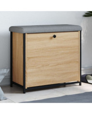 Banc à chaussures tiroir rabattable chêne sonoma 62x32x56 cm | Mobilier & Déco