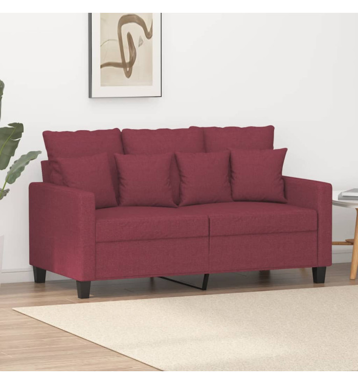 Canapé à 2 places Rouge bordeaux 120 cm Tissu | Mobilier & Déco