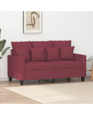 Canapé à 2 places Rouge bordeaux 120 cm Tissu | Mobilier & Déco