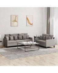 Ensemble de canapés 2 pcs avec coussins Taupe Tissu | Mobilier & Déco