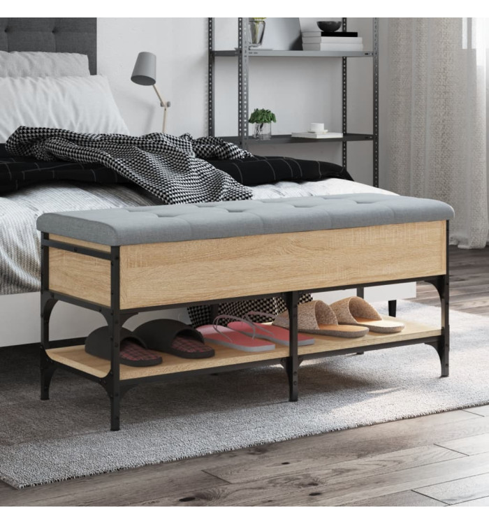 Banc à chaussures chêne sonoma 102x42x45 cm bois d'ingénierie | Mobilier & Déco