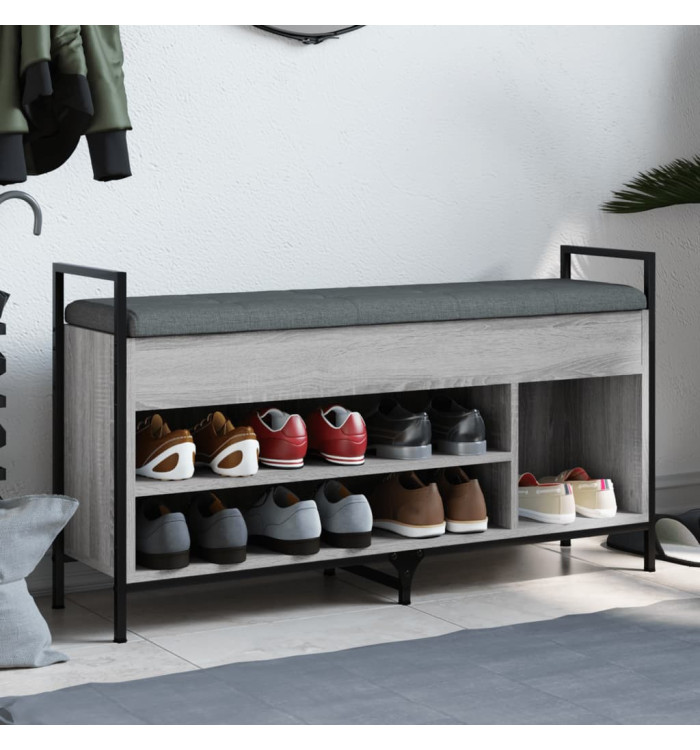 Banc à chaussures sonoma gris 105,5x32x57,5cm bois d'ingénierie | Mobilier & Déco