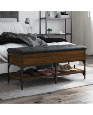 Banc à chaussures chêne marron 102x42x45 cm bois d'ingénierie | Mobilier & Déco