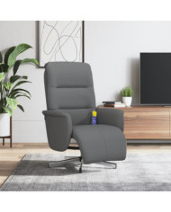 Fauteuil inclinable de massage et repose-pieds gris foncé tissu | Mobilier & Déco