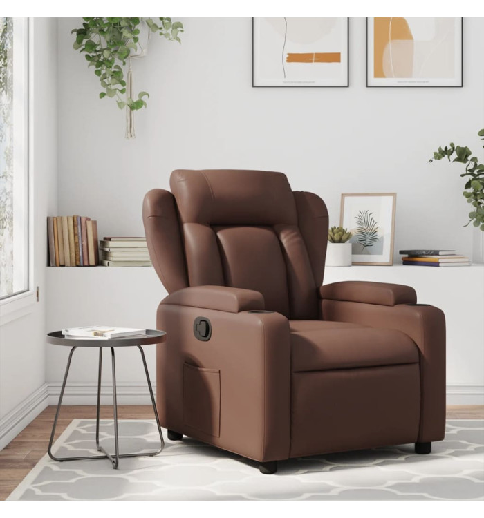 Fauteuil inclinable Marron Similicuir | Mobilier & Déco
